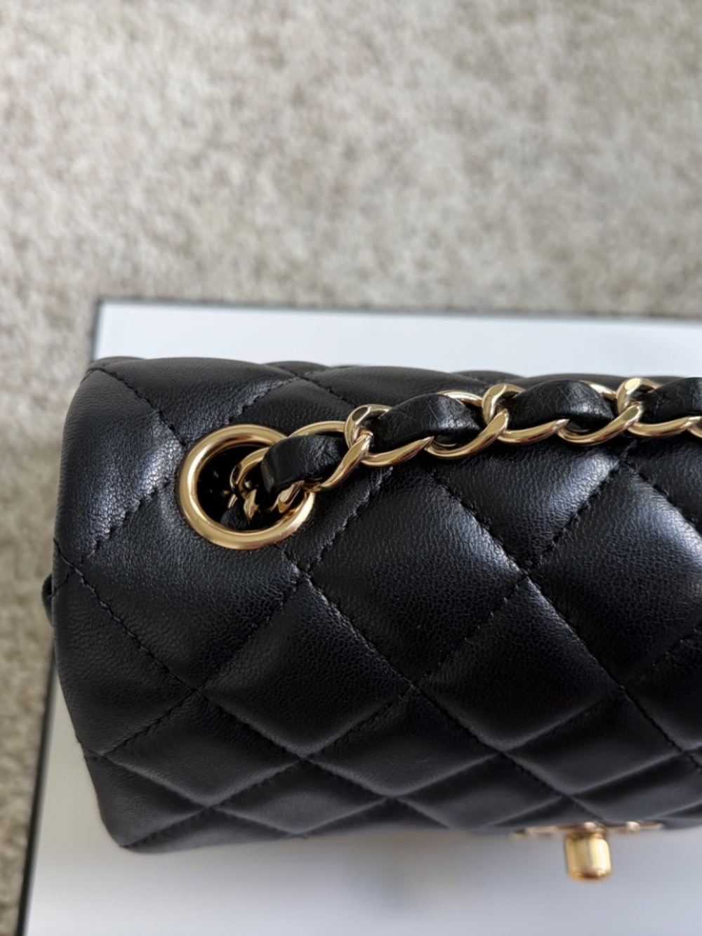 Chanel Classic Black Lambskin Flap Rectangular Mini LGHW 24 series - Picture 7 of 17